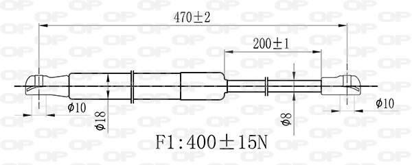 Vérin (Vérin de hayon) OPEN PARTS GSR6478.00