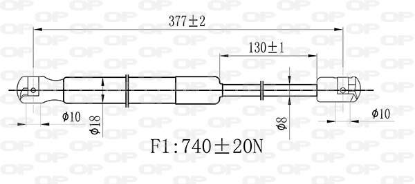 Vérin (Vérin de hayon) OPEN PARTS GSR6481.00