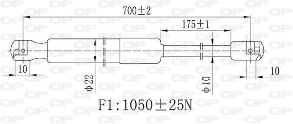 Muelle neumático OPEN PARTS ref. GSR6482.00