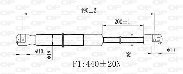 Vérin (Vérin de hayon) OPEN PARTS GSR6484.00