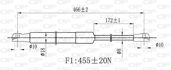 Vérin (Vérin de hayon) OPEN PARTS GSR6485.00