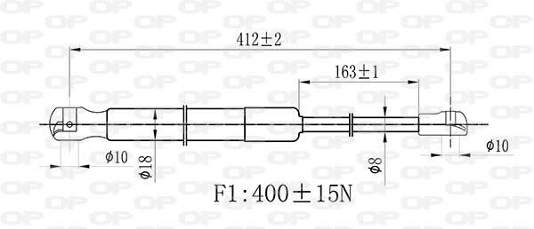 Vérin (Vérin de hayon) OPEN PARTS GSR6487.00