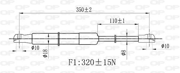 Muelle neumático OPEN PARTS ref. GSR6488.00