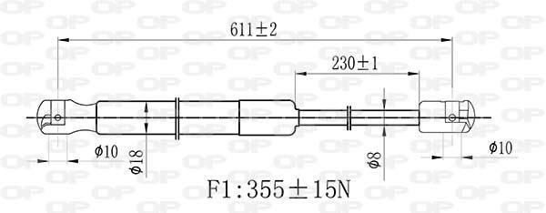 Muelle neumático OPEN PARTS ref. GSR6489.00