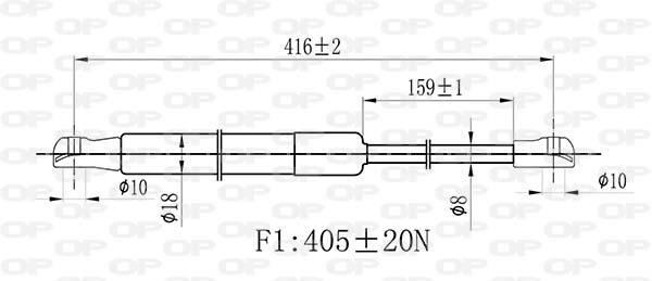 Muelle neumático OPEN PARTS ref. GSR6490.00