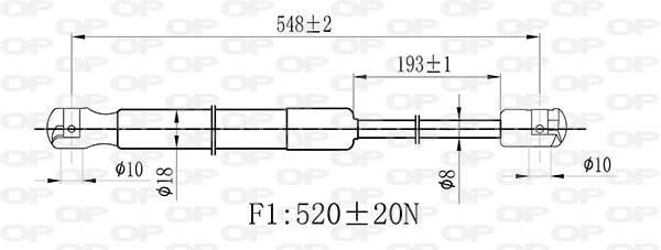 Muelle neumático OPEN PARTS ref. GSR6492.00