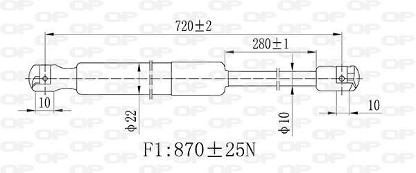 Vérin (Vérin de hayon) OPEN PARTS ref. GSR6494.00