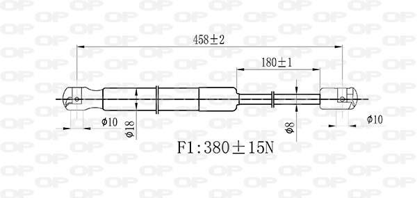 Muelle neumático OPEN PARTS ref. GSR6498.00