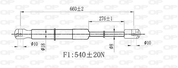Vérin (Vérin de hayon) OPEN PARTS GSR6499.00