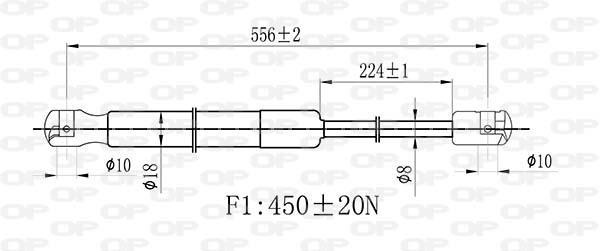 Muelle neumático OPEN PARTS ref. GSR6500.00