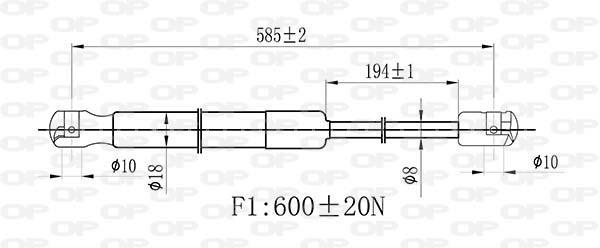 Vérin (Vérin de hayon) OPEN PARTS GSR6501.00