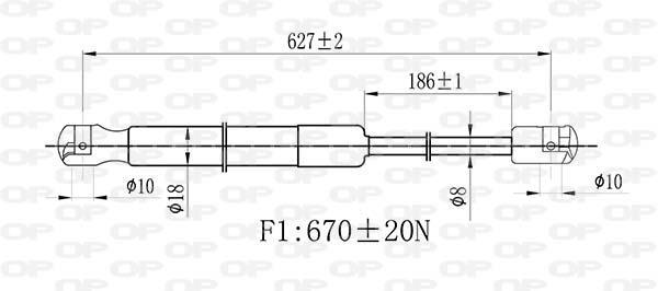 Vérin (Vérin de hayon) OPEN PARTS GSR6502.00