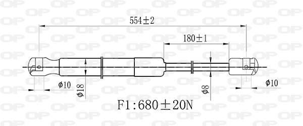 Muelle neumático OPEN PARTS ref. GSR6503.00