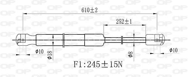 Vérin (Vérin de hayon) OPEN PARTS GSR6504.00