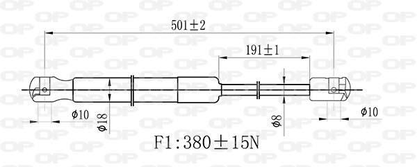 Muelle neumático OPEN PARTS ref. GSR6506.00