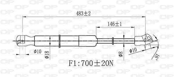 Muelle neumático OPEN PARTS ref. GSR6509.00