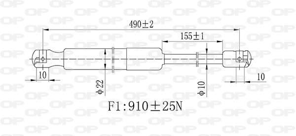 Vérin (Vérin de hayon) OPEN PARTS GSR6510.00
