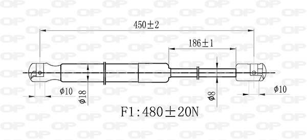 Muelle neumático OPEN PARTS ref. GSR6511.00