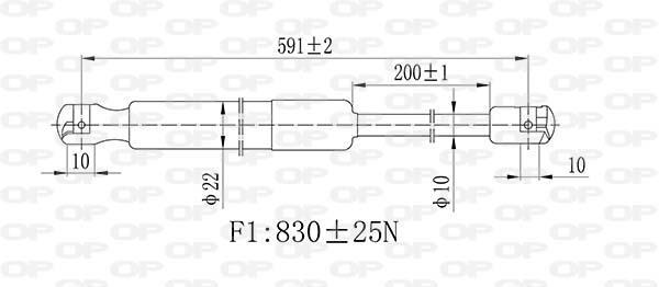 Vérin (Vérin de hayon) OPEN PARTS ref. GSR6513.00