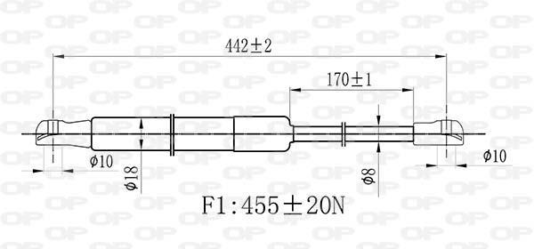 Vérin (Vérin de hayon) OPEN PARTS GSR6516.00