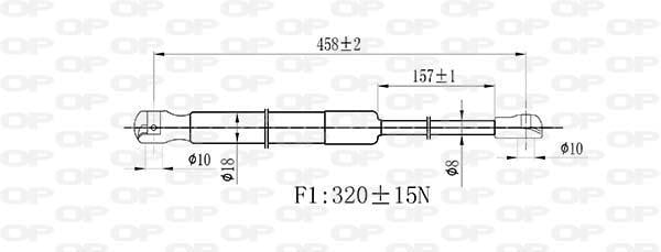 Muelle neumático OPEN PARTS ref. GSR6519.00