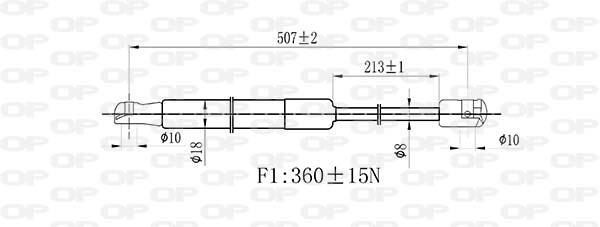 Vérin (Vérin de hayon) OPEN PARTS GSR6520.00