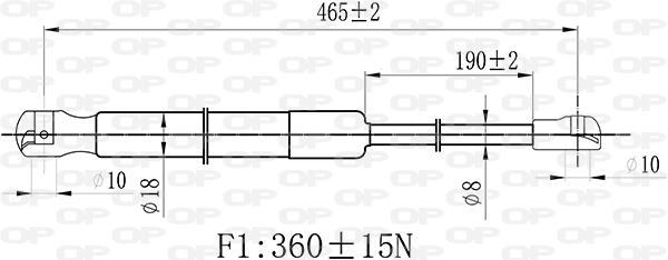 Muelle neumático, maletero/compartimento de carga OPEN PARTS ref. GSR6532.00