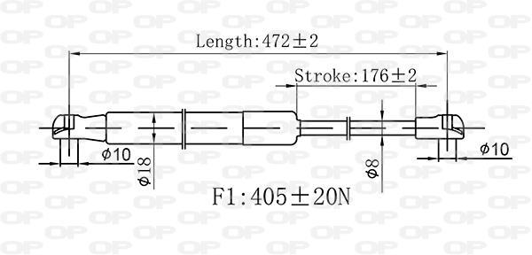 Muelle neumático, maletero/compartimento de carga OPEN PARTS ref. GSR6546.00