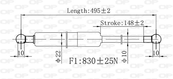 Muelle neumático, maletero/compartimento de carga OPEN PARTS ref. GSR6553.00