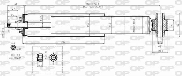 Amortecedor de choques OPEN PARTS ref. SAB8594.32