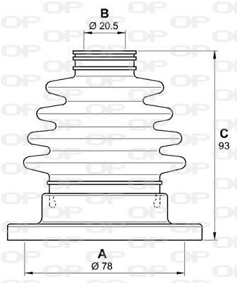 Fuelle de cardán OPEN PARTS ref. SJK7166.00