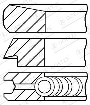 Jeu de segments de pistons GOETZE ref. 08-107000-00