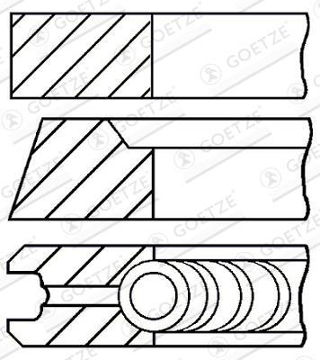 Jeu de segments de pistons GOETZE 08-111200-00