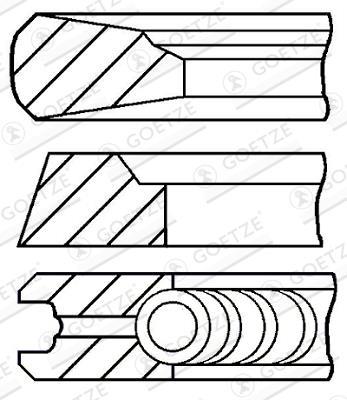 Jeu de segments de pistons GOETZE 08-143600-10