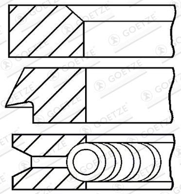 Jeu de segments de pistons GOETZE ref. 08-154400-00