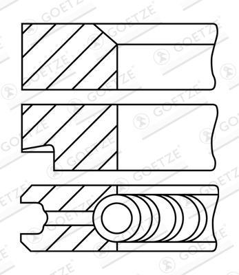 Jeu de segments de pistons GOETZE ref. 08-176700-10