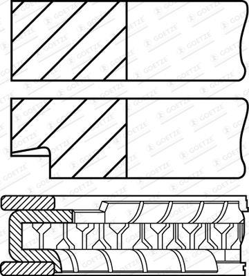 Jeu de segments de pistons GOETZE ref. 08-283900-10