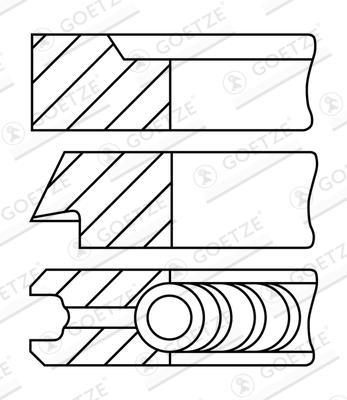 Jeu de segments de pistons GOETZE ref. 08-287800-10
