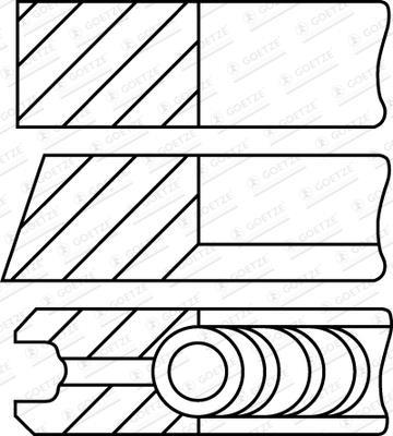 Jeu de segments de pistons GOETZE ref. 08-303200-10