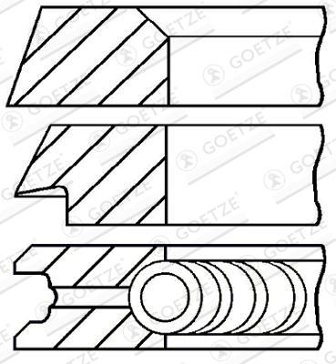 Jeu de segments de pistons GOETZE ref. 08-319800-10