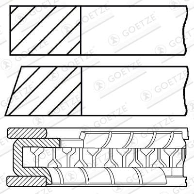 Jeu de segments de pistons GOETZE 08-426807-00
