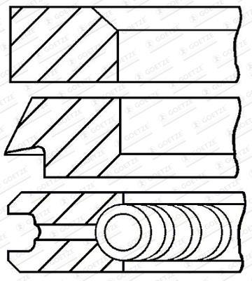 Jeu de segments de pistons GOETZE ref. 08-426900-00