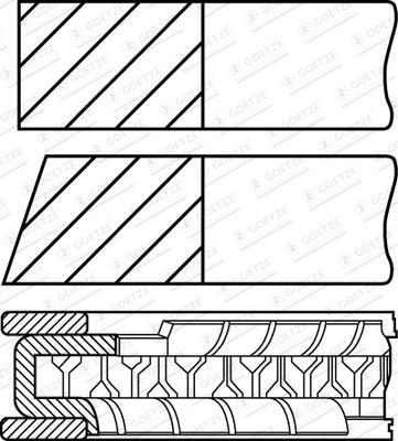 Jeu de segments de pistons GOETZE ref. 08-430600-00