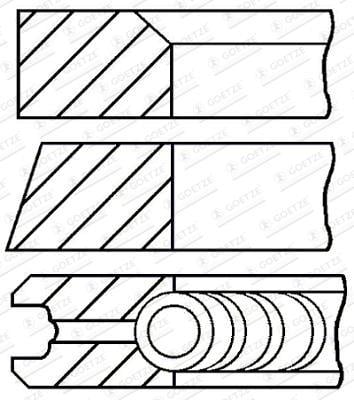 Jeu de segments de pistons GOETZE ref. 08-440805-00