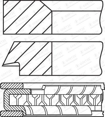 Jeu de segments de pistons GOETZE 08-446007-00
