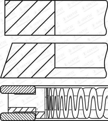 Jeu de segments de pistons GOETZE 08-447000-00
