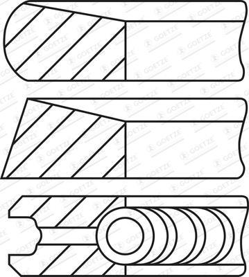 Jeu de segments de pistons GOETZE ref. 08-448600-00
