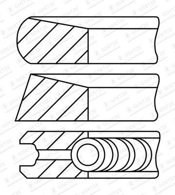 Jeu de segments de pistons GOETZE ref. 08-448600-00
