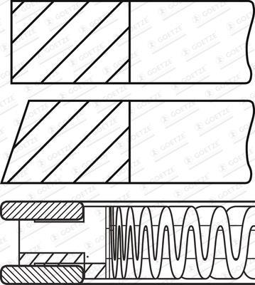 Jeu de segments de pistons GOETZE 08-449400-00