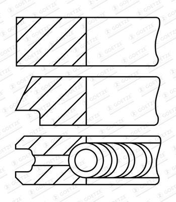 Jeu de segments de pistons GOETZE ref. 08-449900-00
